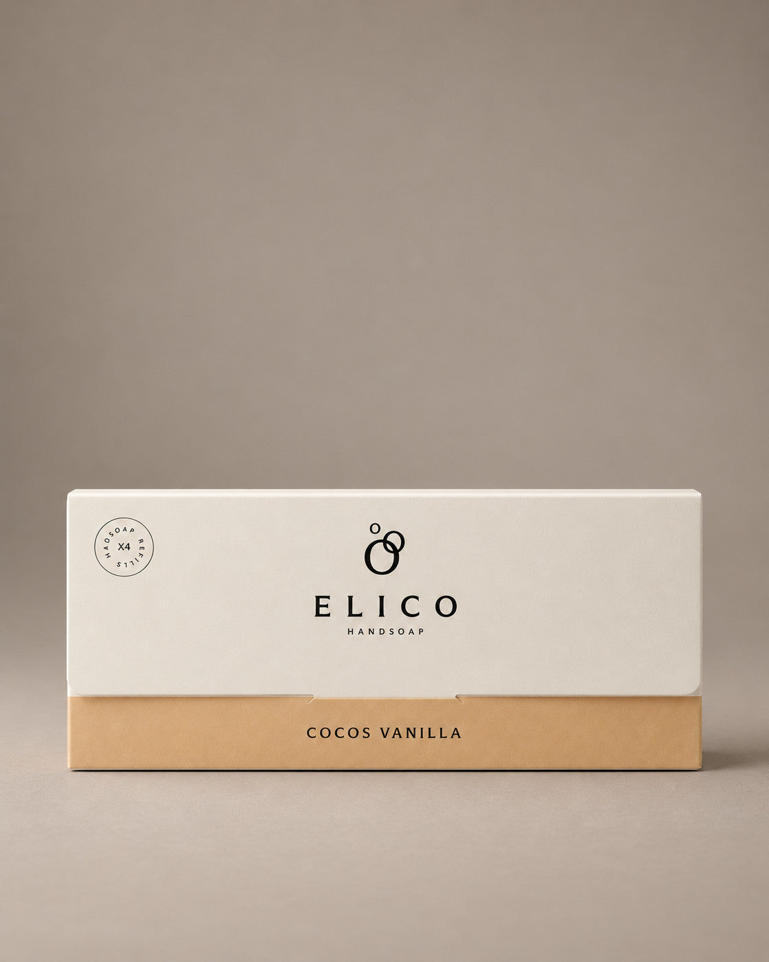 Elico håndsåpe refills 4-pakning Kokos & vanilje, lukket eske