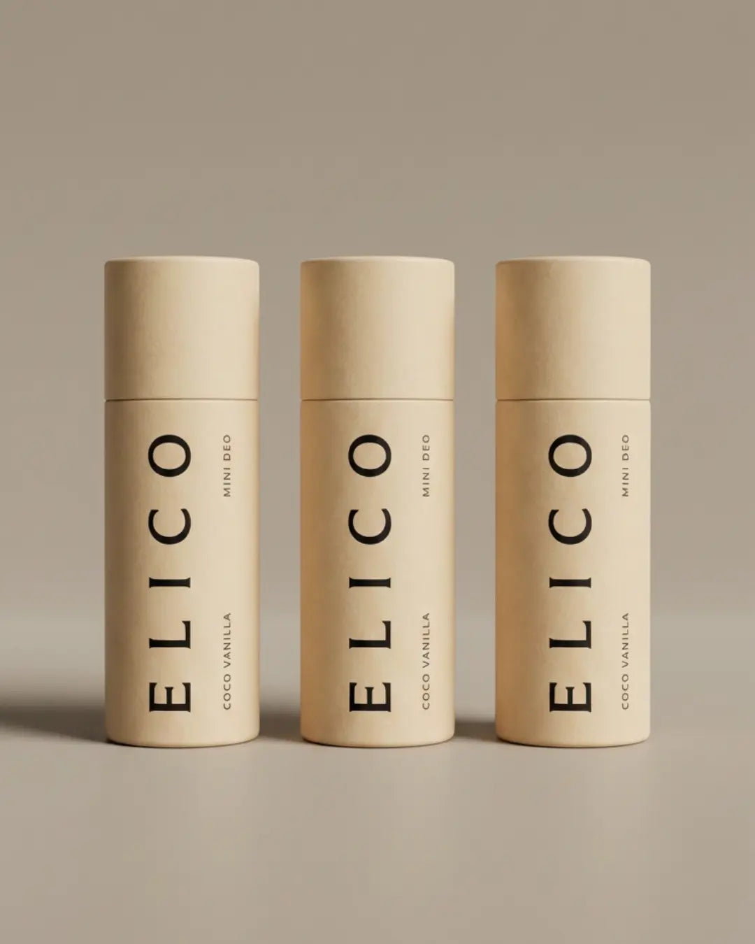 Mini Deo Coco Vanilla — aluminiumvrije vaste deodorant in een kartonnen koker